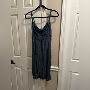Tommy Bahama Chambray Denim Sleeveless Dress with Front Tie Detail